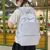 Solid Color Student Schoolbag Women's Large Capacity Backpack Computer Backpack