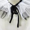 Women Victorian Ruffle Mesh Fake Collar Shawl Vintage Renaissance Black White Tulle Clown Cosplay Neck Ruff Choker Shawl