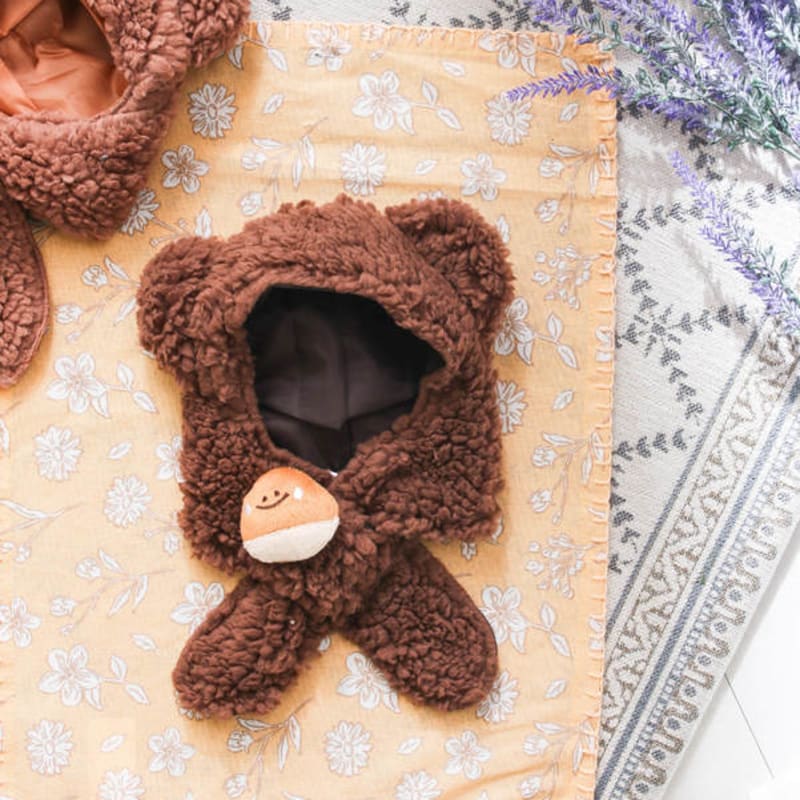 [Pet] Bear Hat Scarf