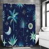 Moon Botanical Night Sky Shower Curtain, Bathroom Decorative Shower Curtain, Waterproof Shower Curtain with Hooks