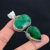 Emerald Gemstone Pendant Solid 925 Sterling Silver Pendant Jewelry Gift For Unisex