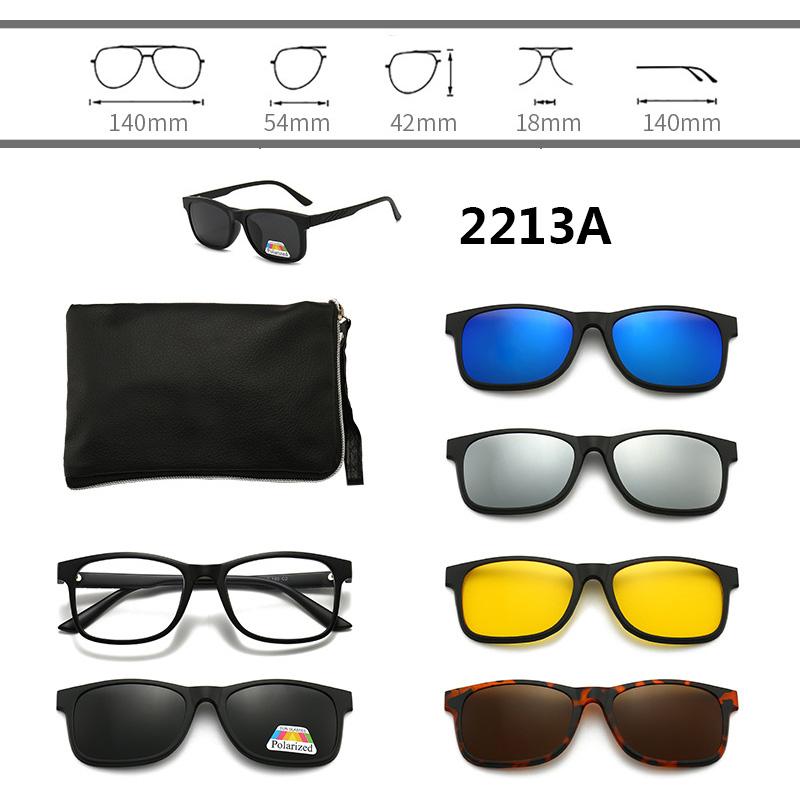 Clip On Sun Glasses Women Driving Eyewear 6 In 1 Polarized Hot Sale Clip High Quality Sunglasses Magnet Magnetic Unisex Travel Optical Accessories
