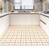 Kitchen Floor Mat Large Size Pvc Waterproof Leather Carpet Non-slip and Oil-proof Foot Mats Orange Retro Home Decoration Rug