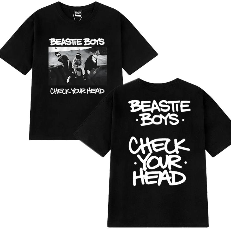 Hip Hop Groups Beastie Boys Check Your Head Album Print T Shirt Unisex Vintage Summer Short Sleeve T-shirts Men Women Cotton Top
