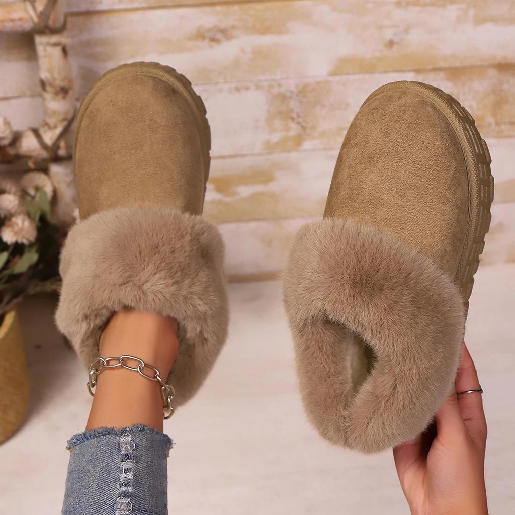 Women Fluffy Plush Slippers Winter Snow Boots Indoor Comfortable Home Shoes Women Comfortable High Quality Boots Women