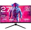 Monitor Gaming Monitor Curved Display 144Hz 165Hz 1ms VA Panel AMD FreeSync For FPS Frameless Full HD 3 Years Warranty 27-inch Non-glare