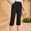 Women's Summer Pocket High Waist Solid Colour Casual Pants