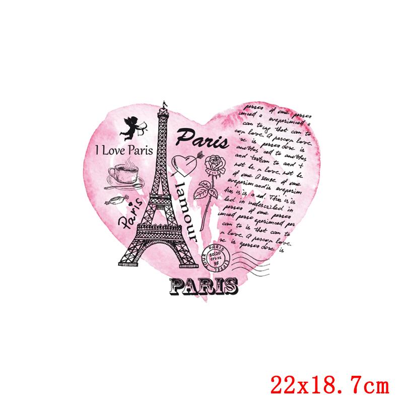 Fashion Patch Letters Thermo Patches On Clothes Flower Heart Thermal Applique For T-Shirt Sticker Iron On Transfer For Clothing