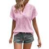 Women's Fashion Solid Color Short Sleeve V Neck Casual Pullover T-shirt Top