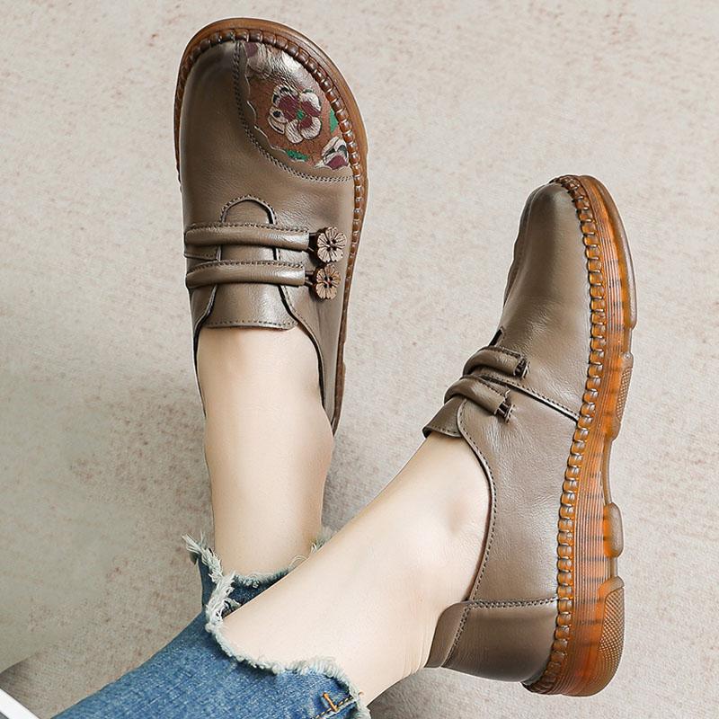 Fashion GKTINOO 2025 Fashion Women Shoes Genuine Leather Loafers Women Casual Shoes Mother Soft Comfortable Shoes Women Flats Non-slip