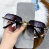 Vintage Square Sunglasses Woman Classic Frameless Gradient Mirror Sun Glasses Female Fashion Rimless Sun Glasses