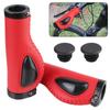 Liquid Silicone Handlebar Grips PU Leather Silicone Meat Ball Cushioned Bike Handle Set Comfortable Shock-Absorbing Mountain Bike Pair Lock Grip