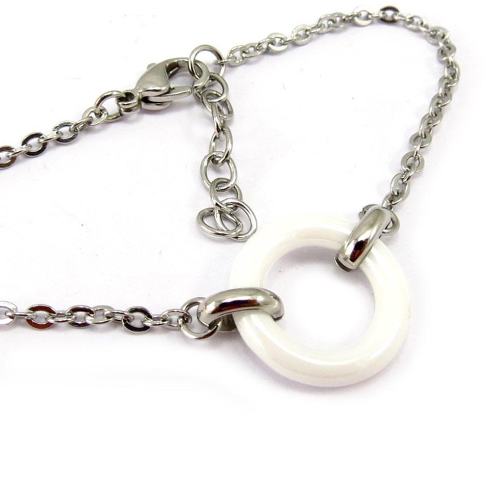 Altesse [K4772] - White Ceramic 'Choregraphy' Steel Bracelet