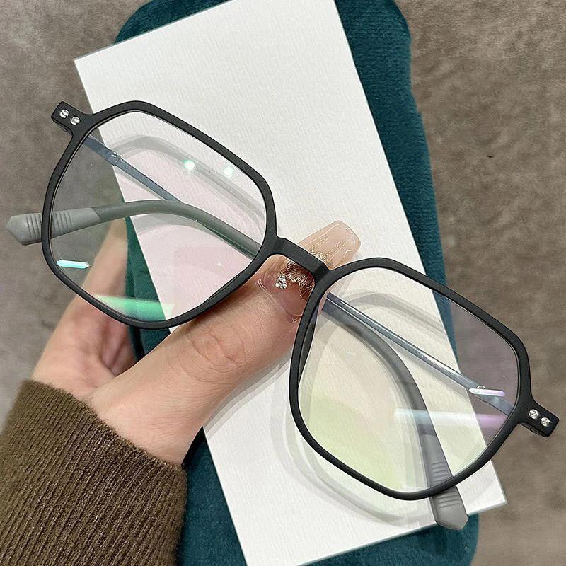 New Retro Frosted Frame Myopia Glasses Oversized Square Frame Near Sight Glasses Blue Light Blocking Eye Protection Eyewear