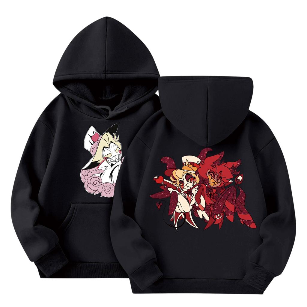 Child Fashion Lightweight Long Sleeve Pullover With Pockets Print Hoodie