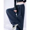 Women's High Waist Color Block Plaid Wide-Leg Pants for Spring/Autumn - Loose Fit, Custom Length, Straight Leg, Casual Style