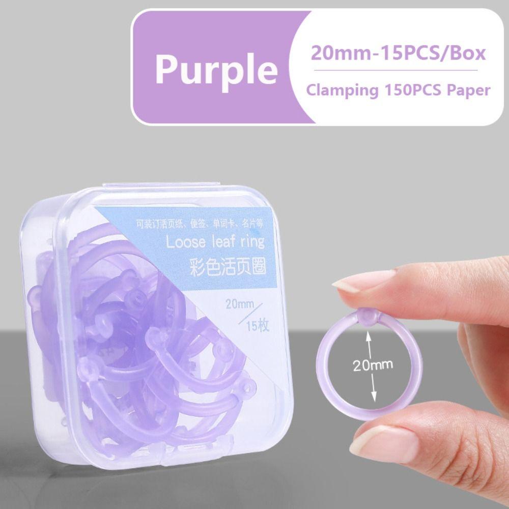 DIY Binder Ring 15/20/25mm Loose Leaf Paper Fixing Clip Loose-leaf Book Hoops  School Office