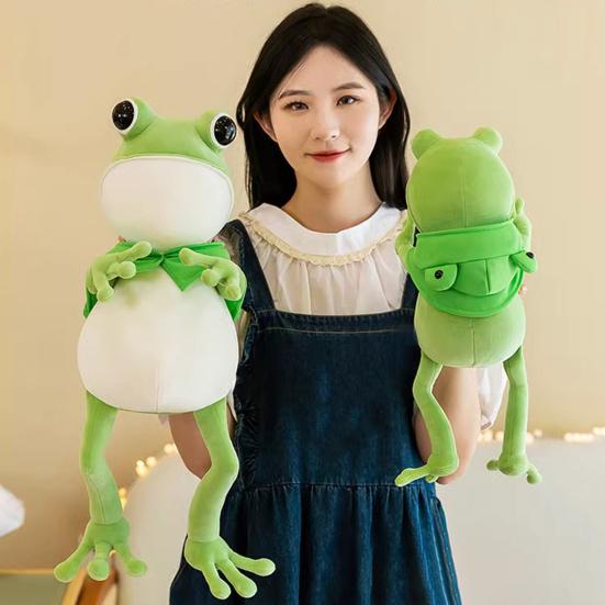 Cartoon Frog Eyes Long-legged Pillow Toy Cute Big Stuffed Green Frog Plushies Companion Sleep Pillow Soft Stuffed