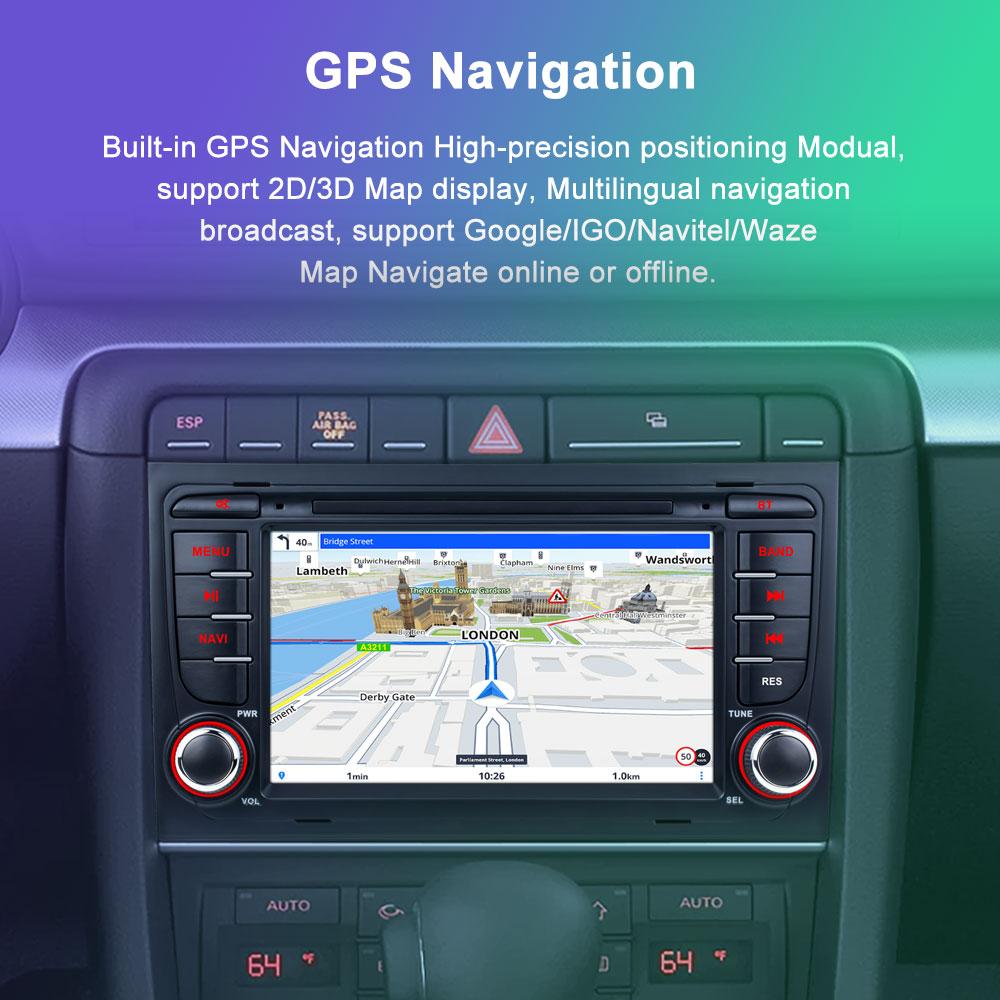 Wireless Carplay 2 Din Android 12 For A-udi A4 B6 B7 S4 RS4 Seat Exeo 2002-2008 Radio Multimedia Stereo Head Unit 4G 8-core GPS Navigation