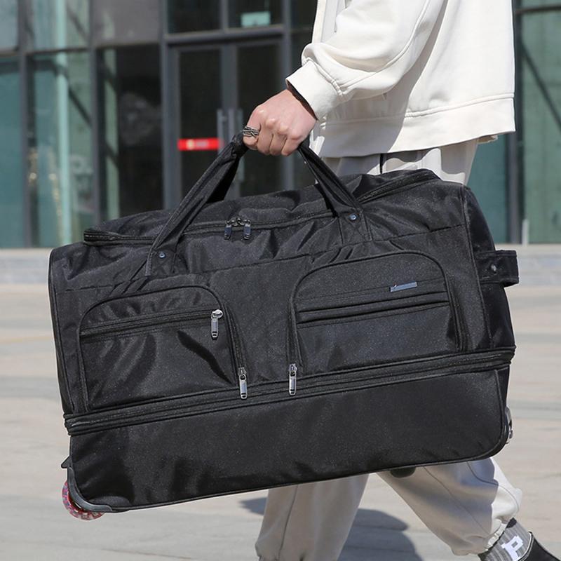 Increased Capacity Travel Bag Multi-function Folding and Expandable College Student Luggage Bag Long-distance Trolley Bag