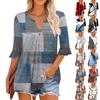 3/4 Sleeve Tops For Women Casual Ruffle V Neck T Shirts Work Blouses Dressy Tunic Tops
