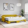 VidaXL Daybed with Trundle and Mattress Yellow 90x200 Cm Velvet 3196958