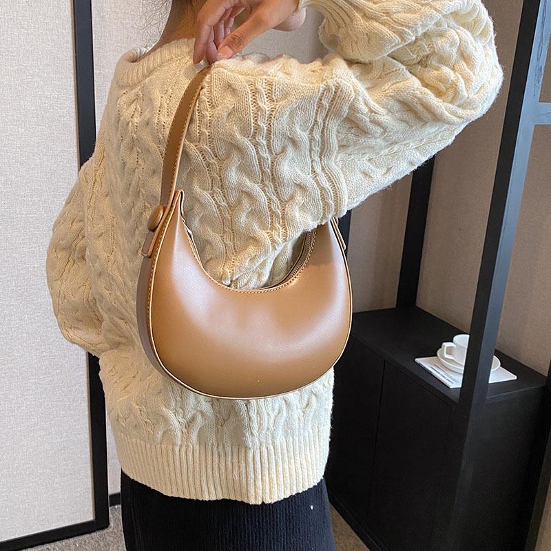 Bag Women's New Armpit Bag Fashionable Solid Color Versatile Portable Shoulder Bag