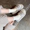 Double-breasted Flat Bottom Home Thick Bottom Fluffy Outer Wear Fluffy Slippers Women Autumn and Winter