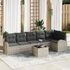 VidaXL 7-piece Garden Sofa Set with Grey Cushions Poly Rattan 3346072