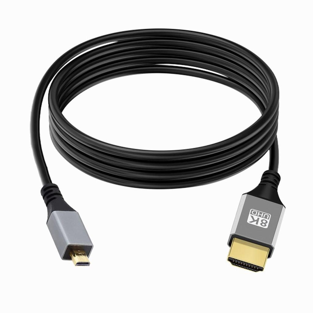 Xiwai 8K Micro HDMI HDTV To 4K Hyper Flexible Slim Cord for Cameras and HDTVs 2.1 Ultra-Thin Cable, 0.5m Type-A Type-D,