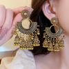 Round Lantern Bell Fringed Earrings Retro Exaggerated Heavy Industry Earrings Medieval Court Style Earrings Women