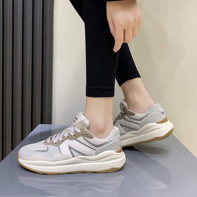Spring New Dad Shoes Korean Style Mesh Surface Breathable Sneaker Versatile Color Matching Casual Shoes Women's Shoes Wholesale