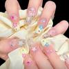 Millennium Wind Nail Patch Removable Nail Sweet Y2K Wind Wearing Nail Star Nail Patch Diamond 24 Pieces
