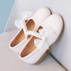 Girls Pearls Leather Shoes for Party Wedding Children Elegant Princess Shoes with Bow-knot Kids Flats Mary Janes Shoes Round-toe