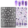 Butterfly Flower Nail Art Stamping Plates Drawing Template Geometric Stripe Line 3D Image Stencil Mold Manicure Template