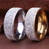 8mm Women/Men Inlaid Unisex Stainless Steel Band Ring Weddig Full Filled Zircon
