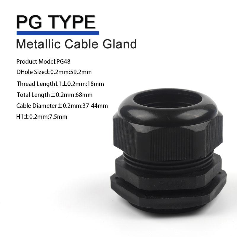 Waterproof Cable Gland Black Plastic Seal Joint Nylon PG29 PG36 PG42 PG48 PG63 IP68 White Cable Fixing Nylon Connector