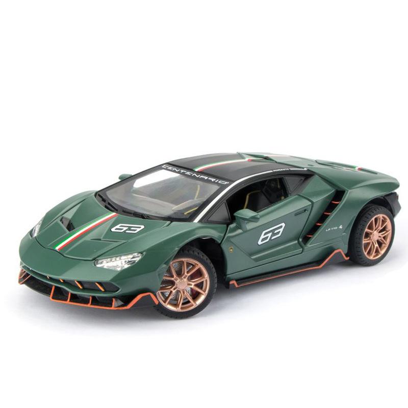 1/24 Scale LP770 Sports Racing Metal Model Diecast Car, Pull Back Vehicles with Light and Sound Toy Cars for Kids Age 3 Year and Up