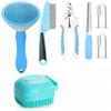 Набор из 7 предметов для ухода за кошками и собаками, самоочищающаяся щетка для домашних животных с кусачками и пилочками для ногтей, расческа для собак от блох, щетка для душа для домашних животных