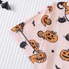 Halloween Pajama Sets for Women Button Down Short Sleeve 2 Piece Sleepwear Pumpkin Print Shirts And Shorts Pjs Lounge Set
