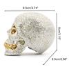 Gold and Silver Beads Small Skull Desktop Decorn Jewelry Halloween Resin Crafts Skull Figurine