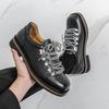 Large Size Leather Shoes Men's New Lace-up Casual Shoes Men's Outdoor Tooling Shoes Foreign Trade Fashion Low-top Derby Shoes