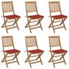 Day and Night - Day and Night Folding Garden Chairs 6 Units and Cushions Solid Acacia Wood