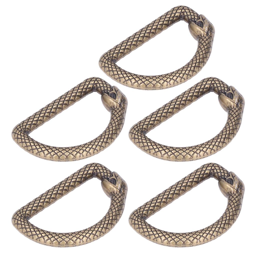 5Pcs D Rings Zinc Alloy Sturdy Durable Multifunctional Wide Application Metal D Rings for Bag Backpack BeltBronze
