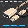 Fast Transfer Phone Tablet OTG Cable Micro USB/Type-C To USB 3.0 2 In 1 Adapter Male To Female