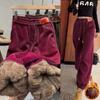 Women Winter Plush Thicken Warm Pants Loose Leggings Casual Sports Pants Sweatpants Joggers