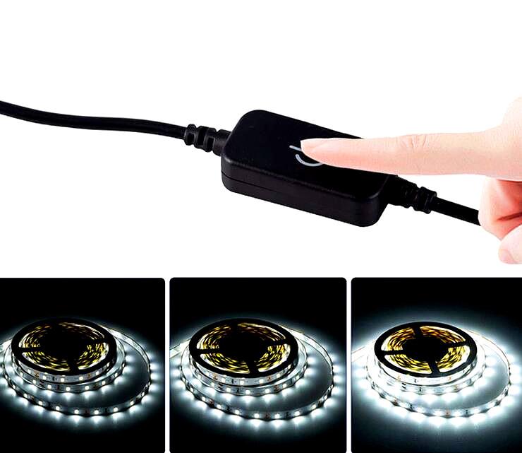 DC 12V 24V LED Strip Touch Dimme Brightness Control Simpl Dimmer Switch Controller for 5050 3528 2835 Light Strip Single Color