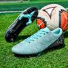 35-45 Men's Low-top Football Shoes Outdoor Long-nailed Blue &White Porcelain Sports Football Boots Large Size Youth Sports Children's Football Boot