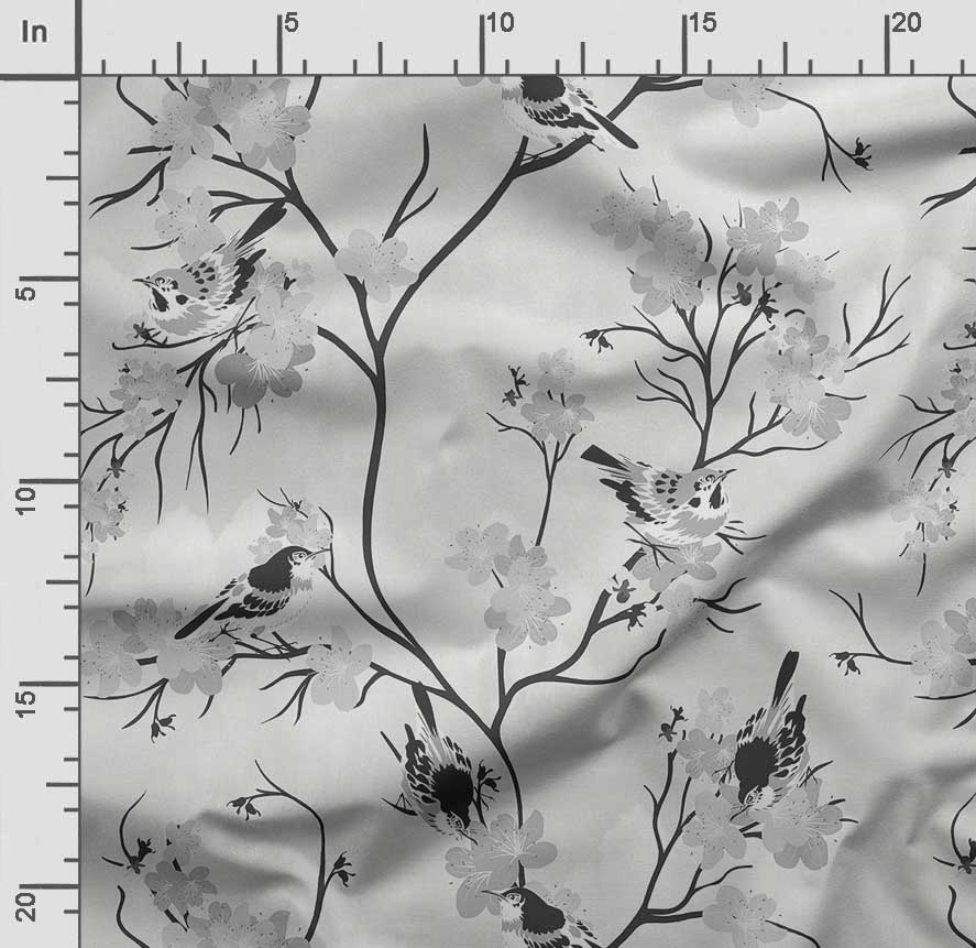 Soimoi Bird & Flowers  Print  Cotton Cambric Quilting Fabric Sold by The Yard 42 Inch Wide Medium Weight Cotton Fabric Sewing  Supplies