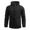 Men's Lightweight Softshell Hooded Jacket Ourdoor Windproof Breathable Multi-pocketed Solid Jackets Water Resistant Hiking Windbreaker Jackets for Men
